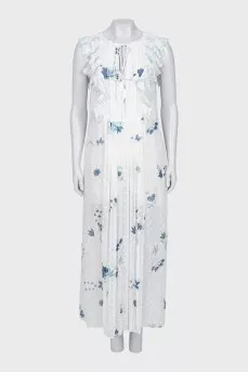 White ruffle maxi dress