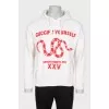 Men's white hoodie with print