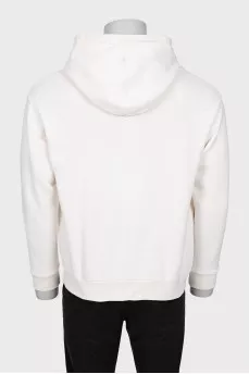 Men's white hoodie with print
