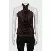 Brown tie-up top