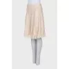 Silk skirt with embroidery decorated with lace