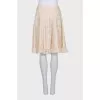Silk skirt with embroidery decorated with lace