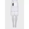 Straight midi skirt decorated with lace