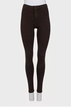 Brown leggings with a zipper