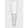 White skirt with a wide belt