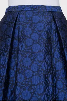 Blue floral print skirt