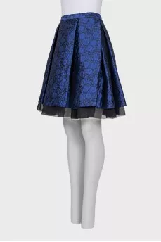 Blue floral print skirt