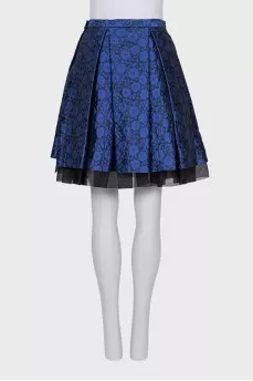 Blue floral print skirt