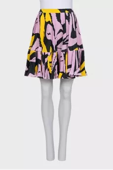 Silk skirt with small pleats