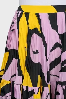 Silk skirt with small pleats