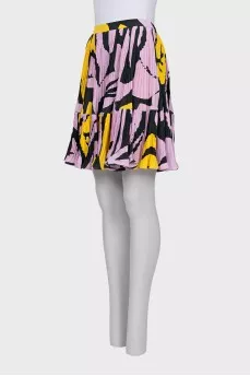 Silk skirt with small pleats
