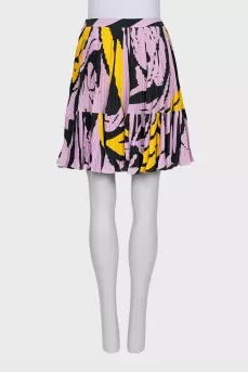 Silk skirt with small pleats