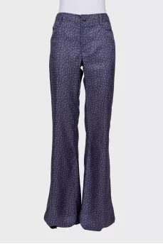 Purple silk trousers