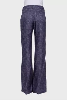 Purple silk trousers