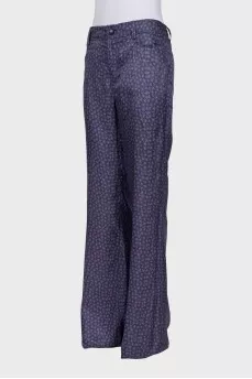 Purple silk trousers