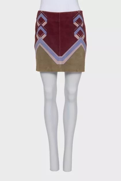 Leather printed skirt