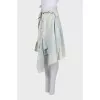 Asymmetrical denim skirt with buttons