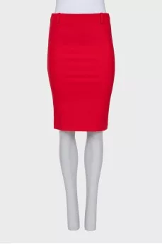 Red pencil skirt