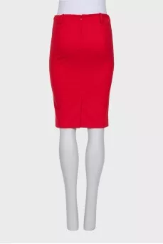 Red pencil skirt