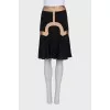 Silk skirt with contrasting decor