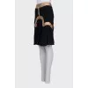 Silk skirt with contrasting decor