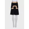 Silk skirt with contrasting decor