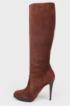 Vintage suede stiletto boots