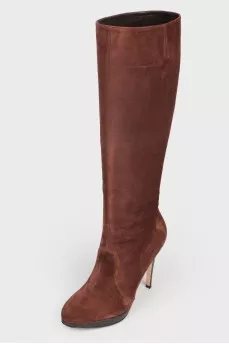 Vintage suede stiletto boots