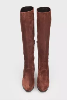 Vintage suede stiletto boots
