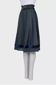 Wool and silk skirt with beaded decoration