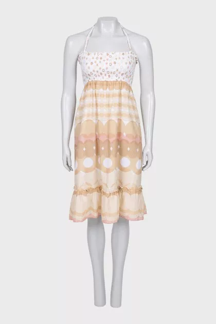 Beige tie-up sundress