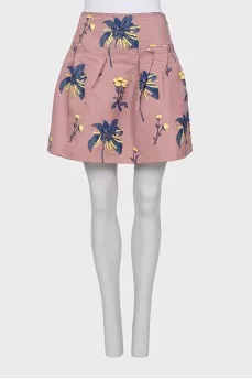 Pink floral print skirt