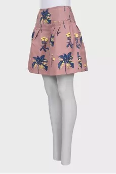 Pink floral print skirt