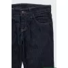 Blue straight-leg jeans with a zipper