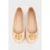 Beige ballet shoes with pile