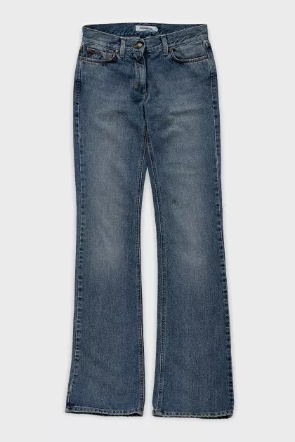 Mid-rise flared jeans