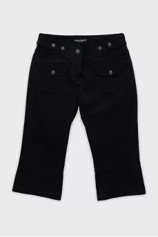 Black breeches with accent buttons