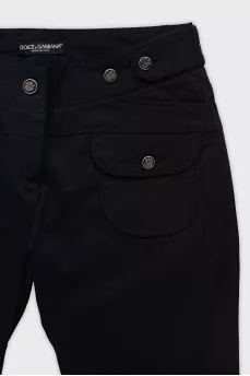 Black breeches with accent buttons