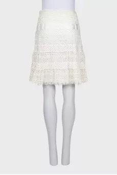 White skirt with lace