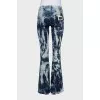 Tie-dye flared jeans
