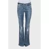 Low rise distressed jeans