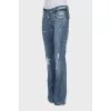 Low rise distressed jeans