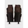 Brown leather ankle boots