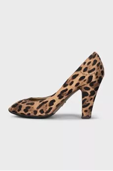 Leopard print textile shoes
