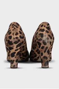 Leopard print textile shoes