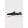 Leather slip-ons with patches