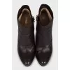 Leather ankle boots with round toes