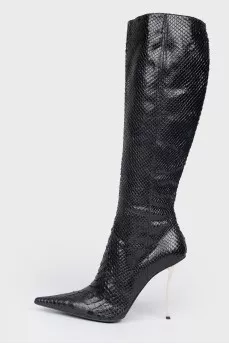 Pointed toe high boots