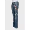 Flared jeans with embroidery and beads