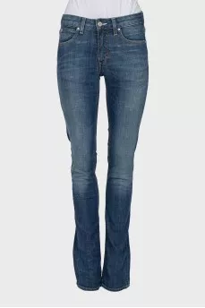 Синие джинсы skinny fit на средней посадке